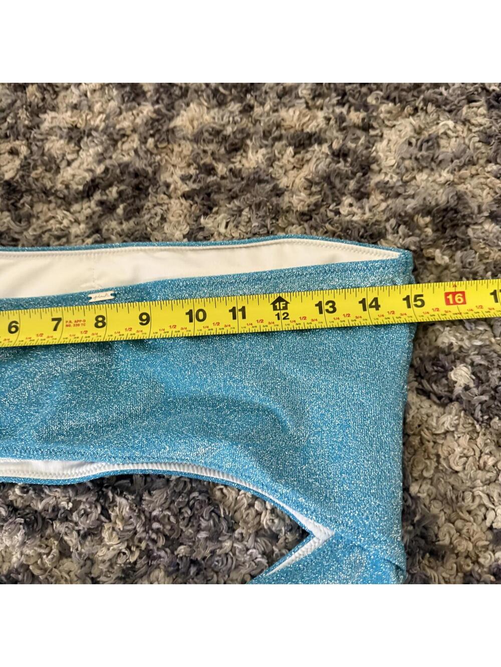 PINK Aqua Blue Metallic Cutout One Piece Swimsuit Monokini Med. - Picture 4 of 6